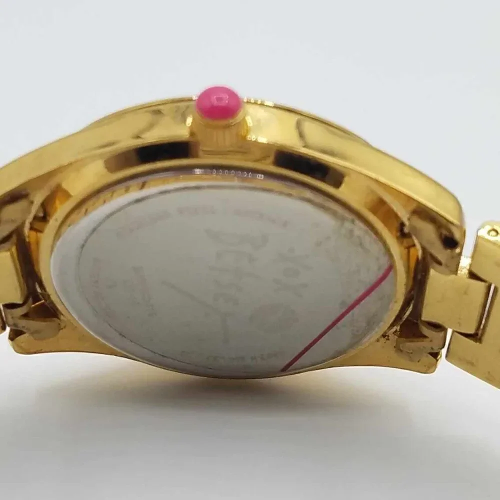 Betsey Johnson Gold Tone Exploding Number Watch Metal Band Working